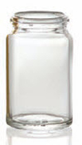 25 ml tabletpot, helder, type 3 geblazen glas