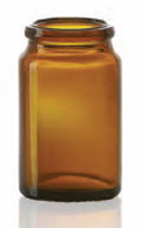 25 ml tabletpot, amber, type 3 geblazen glas